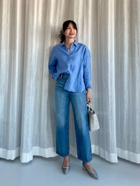 「green label relaxing（グリーンレーベルリラクシング）のアイテム（パンツ）」を使った、上田（ueda）さん（レディース・165cm）の春コーディネート