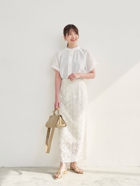 「ビジネス」｜「アイテム（サンダル）」を使った、上田（ueda）さん（レディース・165cm）の夏コーディネート