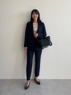 「green label relaxing（グリーンレーベルリラクシング）のアイテム」を使った、上田（ueda）さん（レディース・165cm）の秋コーディネート