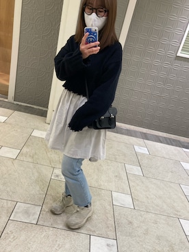 「select MOCA（セレクトモカ）のアイテム（チュニック）」を使った、Hanさん（レディース・155cm）の春コーディネート