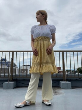 「yellow」｜アオイさん（レディース・161cm）の夏コーディネート