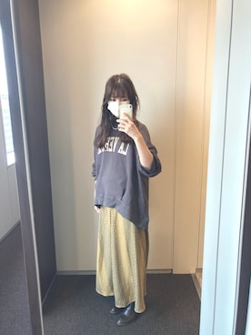 「BOB（ボブ）のアイテム（スウェット）」を使った、monさん（レディース・155cm）の春コーディネート