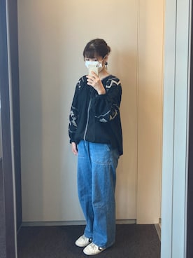 「hummel（ヒュンメル）のアイテム（スニーカー）」を使った、monさん（レディース・155cm）の春コーディネート