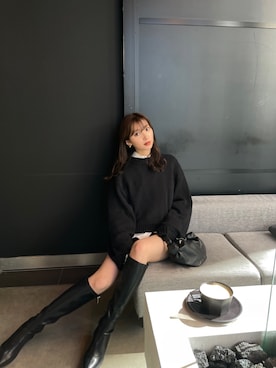 「BOTTEGA VENETA（ボッテガヴェネタ）のアイテム（バッグ）」を使った、谷川菜奈さん（レディース・153cm）の秋コーディネート