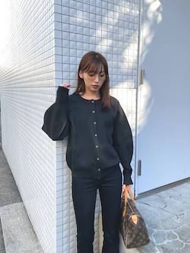 「titivate（ティティベイト）のアイテム（カーディガン/ボレロ）」を使った、谷川菜奈さん（レディース・153cm）の秋コーディネート