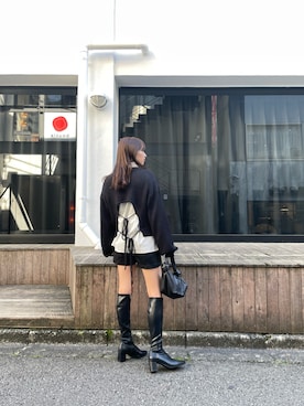 「BOTTEGA VENETA（ボッテガヴェネタ）のアイテム（バッグ）」を使った、谷川菜奈さん（レディース・153cm）の秋コーディネート