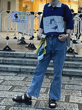 「improves（インプローブス）のアイテム（パンツ）」を使った、りょうじさん（メンズ・180cm）の夏コーディネート