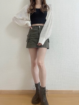 「GRL（グレイル）のアイテム（スカート）」を使った、Airiさん（レディース・160cm）の春コーディネート