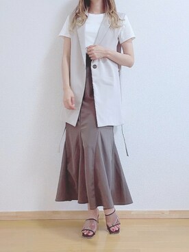 「クリアサンダル」｜「アイテム（その他アウター）」を使った、Airiさん（レディース・160cm）の夏コーディネート