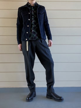 「ATTACHMENT（アタッチメント）のアイテム（デニムジャケット）」を使った、karn1outfit1さん（メンズ・164cm）の冬コーディネート