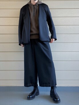 「MB（エムビー）のアイテム（ノーカラージャケット）」を使った、karn1outfit1さん（メンズ・164cm）の秋コーディネート