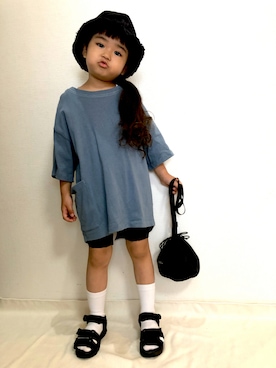 「FITH（フィス）のアイテム（バッグ）」を使った、roo.さん（キッズ・100cm）の夏コーディネート