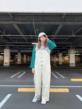 「AVIREX（アヴィレックス）のアイテム（サロペット/オーバーオール）」を使った、ｍａｙｕｋｏさん（レディース・165cm）の冬コーディネート