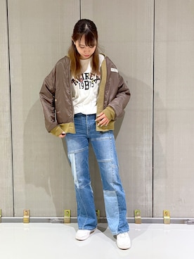 「秋先取りコーデ」｜「アイテム（MA-1）」を使った、ｍａｙｕｋｏさん（レディース・165cm）の秋コーディネート