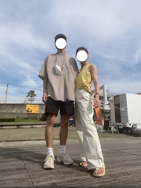 「SHEL’TTER（シェルター）のアイテム」を使った、彩乃さん（レディース・161cm）の夏コーディネート