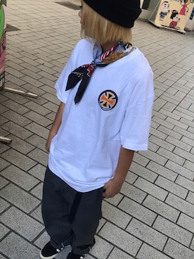 「INDEPENDENT（インディペンデント）のアイテム」を使った、ぴょすさん（レディース・158cm）の夏コーディネート