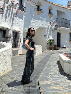 「アイテム（サングラス）」を使った、moeさん（レディース・155cm）の秋コーディネート