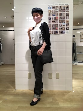 「フレンチカジュアル」｜「アイテム（バレエシューズ）」を使った、agnés b.千葉そごう店さん（レディース・161cm）の夏コーディネート