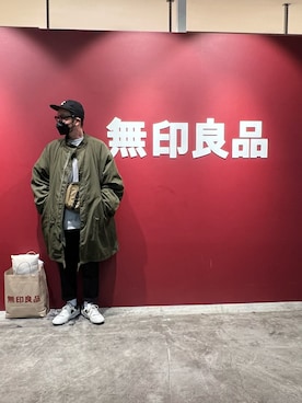 「ADAM ET ROPE'（アダムエロペ）のアイテム（モッズコート）」を使った、ぽんさん（メンズ・177cm）の冬コーディネート