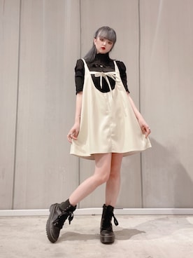 「レザーコーデ」｜「アイテム（ブーツ）」を使った、𝒮𝒶𝓎𝒶𝓀𝒶さん（レディース・154cm）の春コーディネート