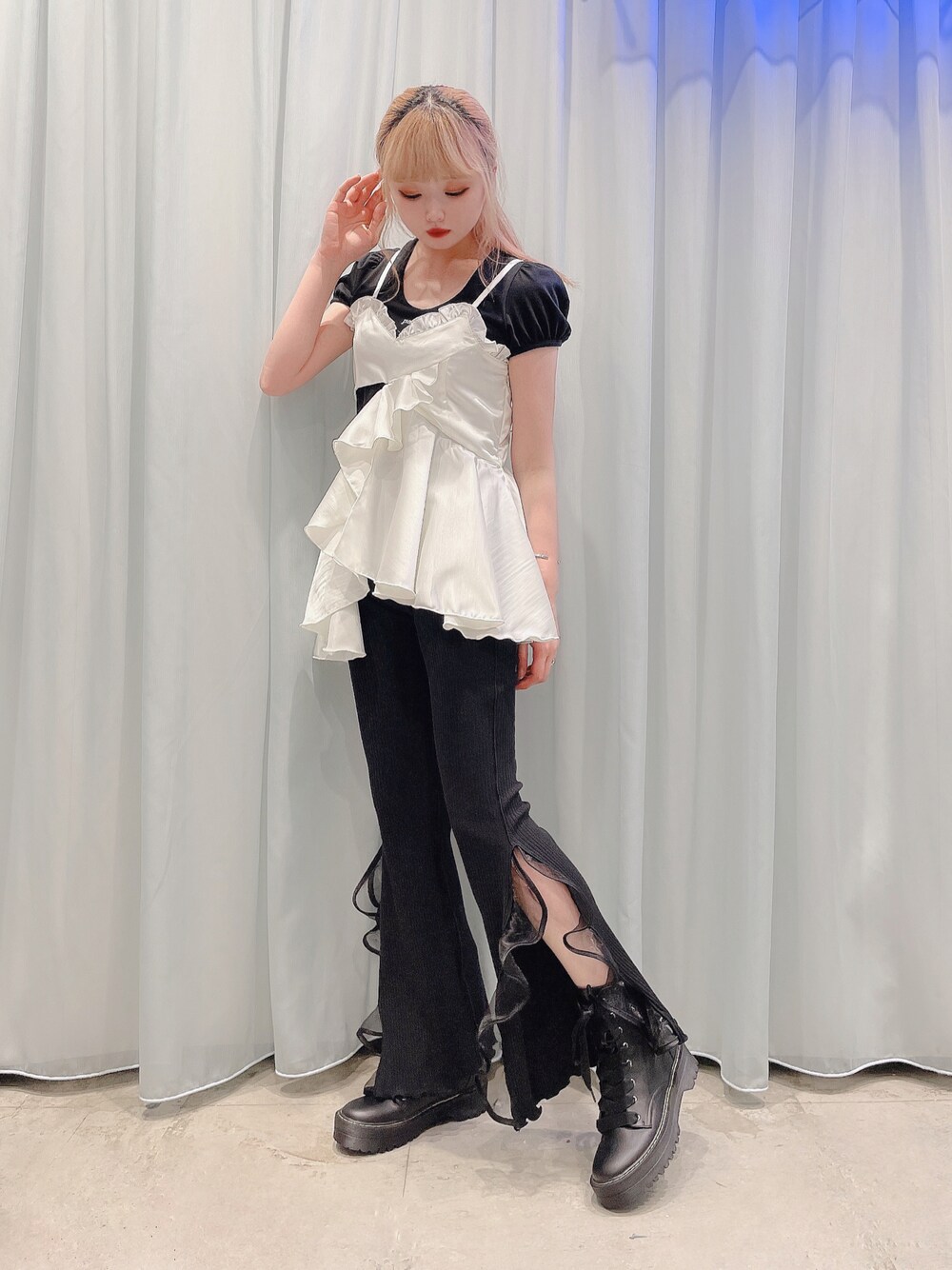 lilLilly pain ティアードキャミワンピース　トップス lilLilly pain ティアードキャミワンピーストップス