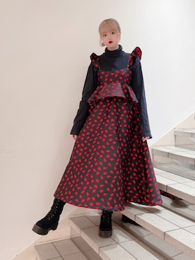 「アイテム（その他トップス、レッド系）」を使った、𝒮𝒶𝓎𝒶𝓀𝒶さん（レディース・154cm）の夏コーディネート