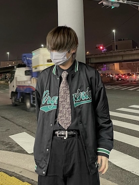 「春カラー」｜「アイテム（スタジャン）」を使った、Nylaus officialさん（メンズ・171cm）の春コーディネート