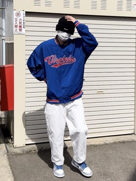 「春服デビュー宣言」｜「アイテム（スタジャン）」を使った、Nylaus officialさん（メンズ・180cm）の春コーディネート