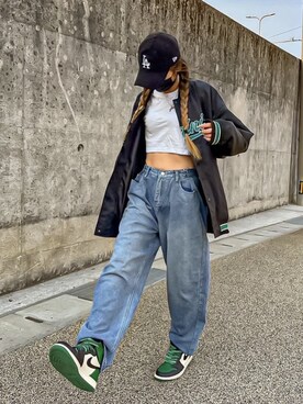 「春服デビュー宣言」｜「アイテム（スタジャン）」を使った、Nylaus officialさん（レディース・168cm）の春コーディネート