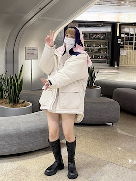 「韓国コーデ」｜「アイテム（ダウンジャケット/コート）」を使った、Nylaus officialさん（レディース・155cm）の秋コーディネート
