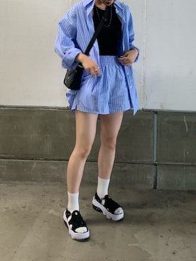 「H&M（エイチ・アンド・エム）のアイテム（ニット/セーター）」を使った、ㅤㅤㅤㅤㅤㅤㅤㅤㅤㅤㅤㅤㅤさん（レディース・169cm）の夏コーディネート