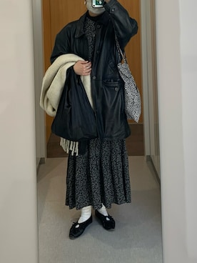 「Kastane」｜「アイテム（ライダースジャケット）」を使った、ㅤㅤㅤㅤㅤㅤㅤㅤㅤㅤㅤㅤㅤさん（レディース・169cm）の冬コーディネート
