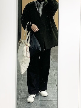 「KBF（ケイビーエフ）のアイテム（ノーカラージャケット）」を使った、ㅤㅤㅤㅤㅤㅤㅤㅤㅤㅤㅤㅤㅤさん（レディース・169cm）の冬コーディネート