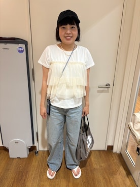 「アイテム（帽子）」を使った、るいるい骨ストさん（レディース・163cm・40代）の夏コーディネート