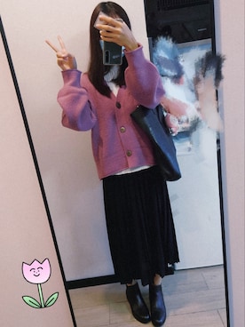 「アイテム（アンサンブル、パープル系）」を使った、kiseiさん（レディース・160cm）の秋コーディネート