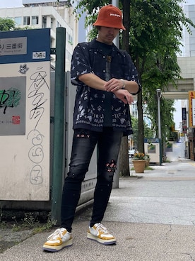 「A4A（エーフォーエー）のアイテム」を使った、TAKEさん（メンズ・170cm）の夏コーディネート