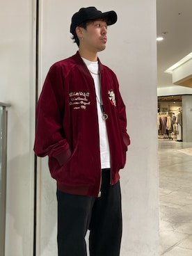 「SCHOTT」｜「アイテム（ブルゾン）」を使った、TAKEさん（メンズ・170cm）の秋コーディネート