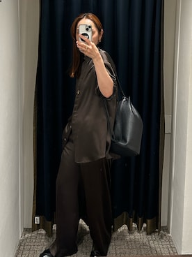 「Aeta（アエタ）のアイテム（ショルダーバッグ）」を使った、☺︎hal☺︎さん（レディース・163cm）の秋コーディネート