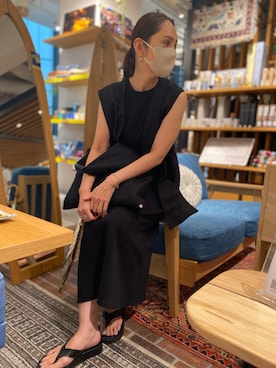 「SLOBE IENA（スローブイエナ）のアイテム（サンダル）」を使った、☺︎hal☺︎さん（レディース・163cm）の秋コーディネート