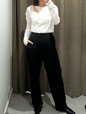 「ZARA（ザラ）のアイテム（ノーカラージャケット）」を使った、☺︎hal☺︎さん（レディース・163cm）の春コーディネート