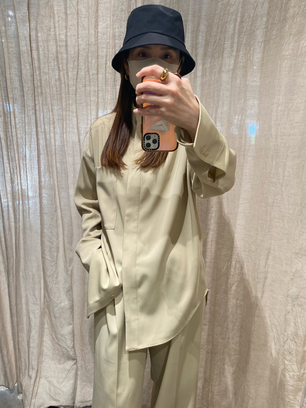 「休日スタイル」｜「無印良品のアイテム（ハット、ブラック系）」を使った、☺︎hal☺︎さん（レディース・163cm）の春コーディネートの1枚目の写真