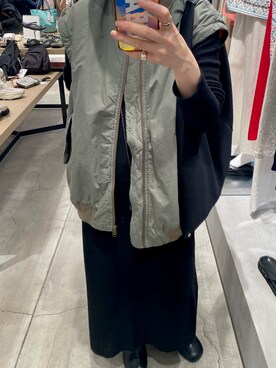 「CIAOPANIC TYPY（チャオパニックティピー）のアイテム（MA-1）」を使った、☺︎hal☺︎さん（レディース・163cm）の春コーディネート