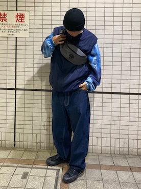 「SPERGA（スペルガ）のアイテム（シューズ）」を使った、あっくんさん（メンズ・168cm）の冬コーディネート