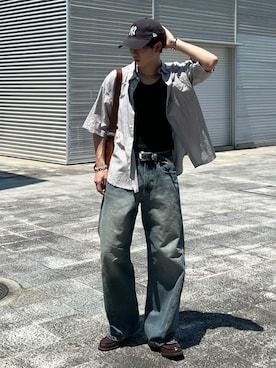 「アイテム（バングル/リストバンド）」を使った、kenさん（メンズ・175cm）の夏コーディネート