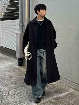 「アイテム（ステンカラーコート）」を使った、kenさん（メンズ・175cm）の秋コーディネート