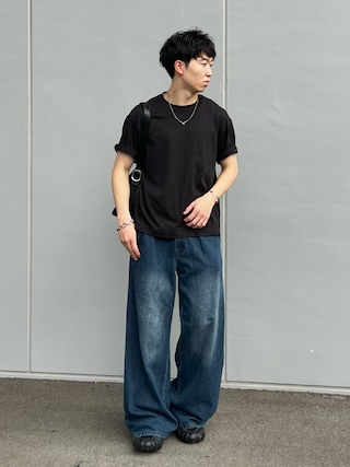 「CALLNE(カルネ)の【CALLNE】1Tuck Wide Straight Deinm / 1タックワイドストレートデニム(12.8oz)(デニムパンツ)」を使った、kenさん(メンズ・175cm)の秋コーディネート