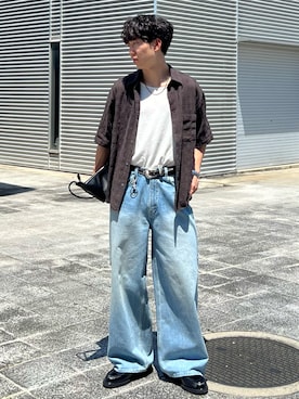 「アイテム（バングル/リストバンド）」を使った、kenさん（メンズ・175cm）の夏コーディネート