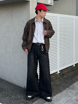 「CALLNE(カルネ)の【CALLNE】1Tuck Wide Straight Deinm / 1タックワイドストレートデニム(12.8oz)(デニムパンツ)」を使った、kenさん(メンズ・175cm)の秋コーディネート