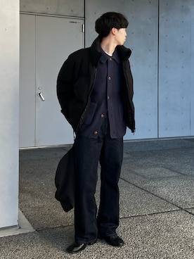 「タックイン」｜「アイテム（ダウンジャケット/コート）」を使った、kenさん（メンズ・175cm）の冬コーディネート