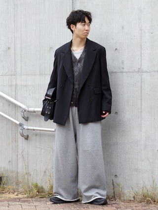 「SINSS（シンス）のTwo tuck sweatpants / 2タックスウェットパンツ(セットアップ可能)（スウェットパンツ）」を使った、kenさん（メンズ・175cm）の秋コーディネート